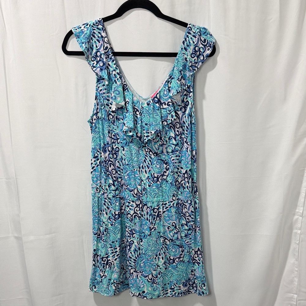 Lilly Pulitzer Blue and White Romper Dress